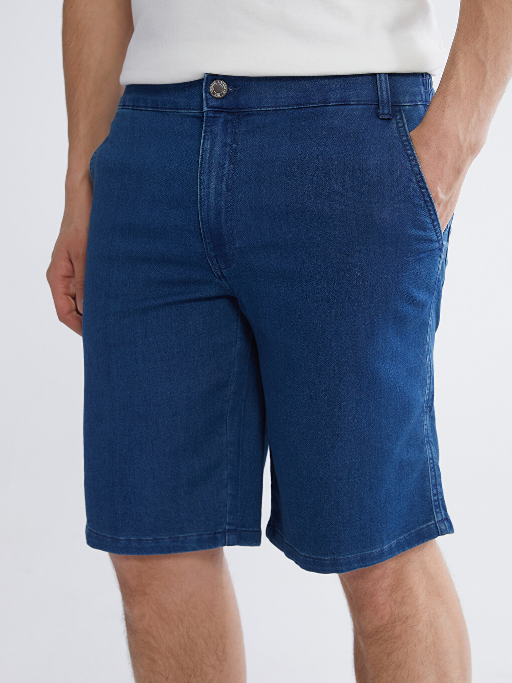 Man Indigo Denim Shorts-2