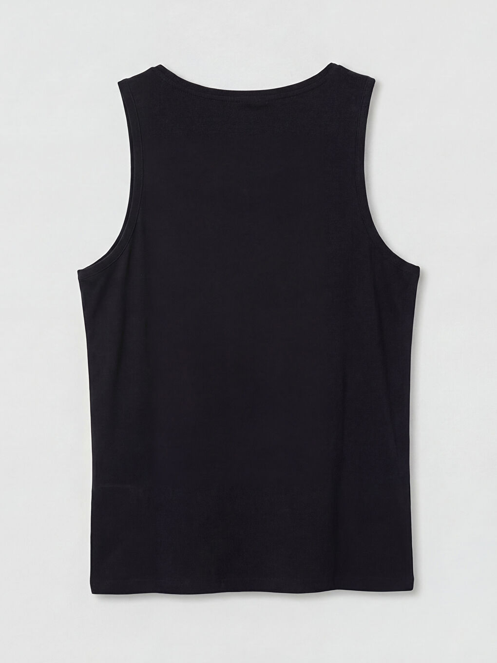 Siyah Bisiklet Yaka Baskılı Erkek Kolsuz Tişört-5