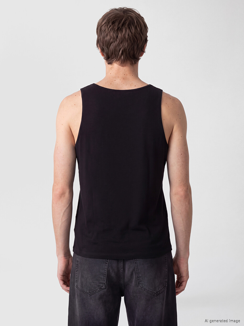 Tricou Fără Mâneci Imprimat Cu Guler Rotund Pentru Bărbați-3