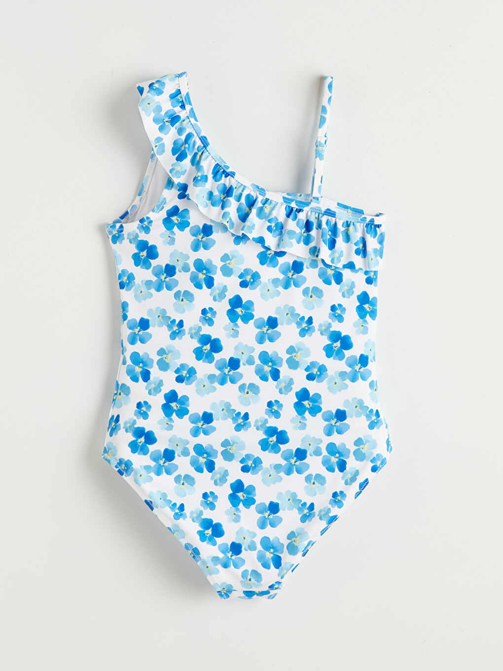 Beyaz Çiçekli Kız Çocuk Mayo-1