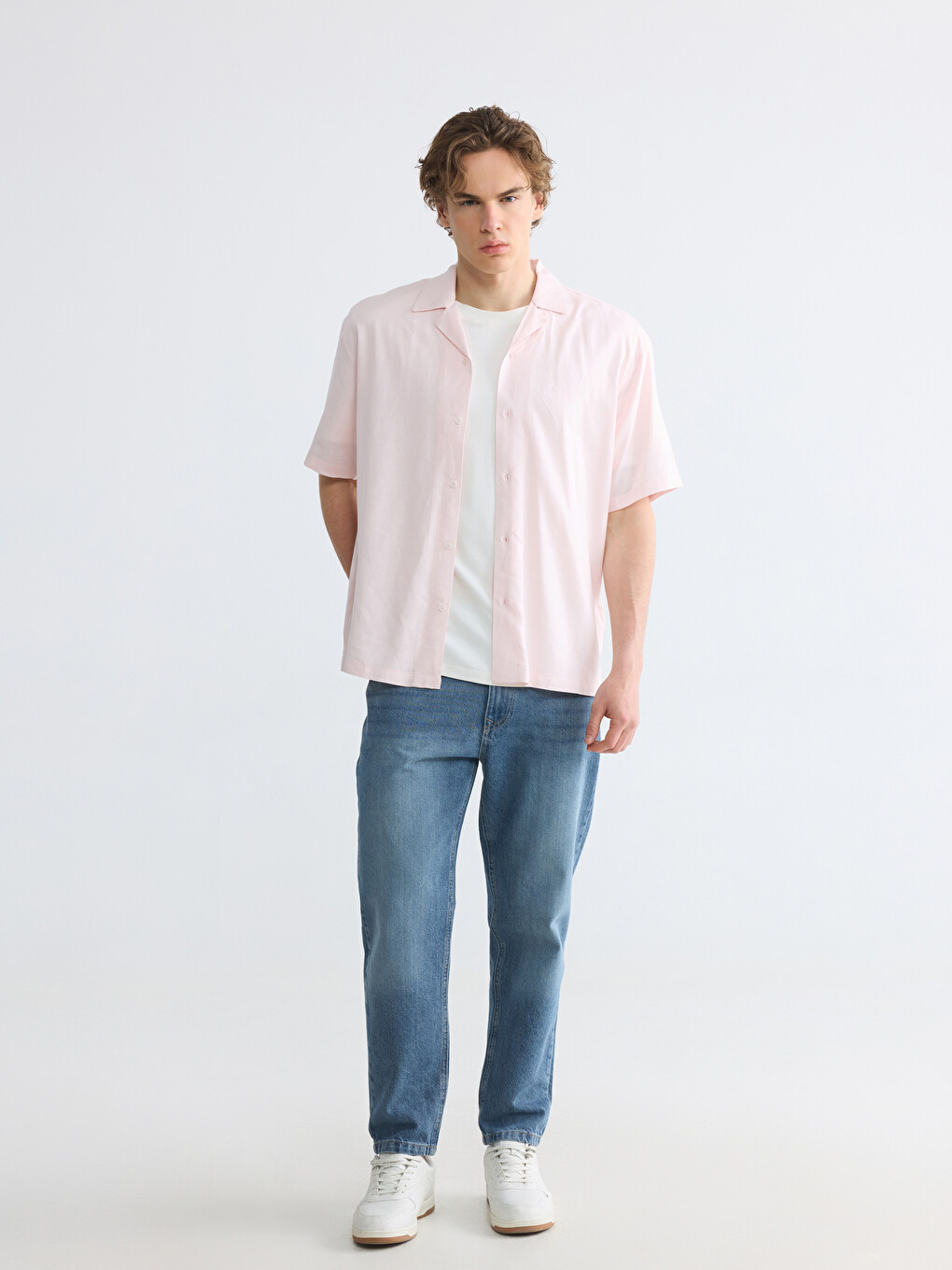 Regular Fit Linen-look Men's Shirt-1