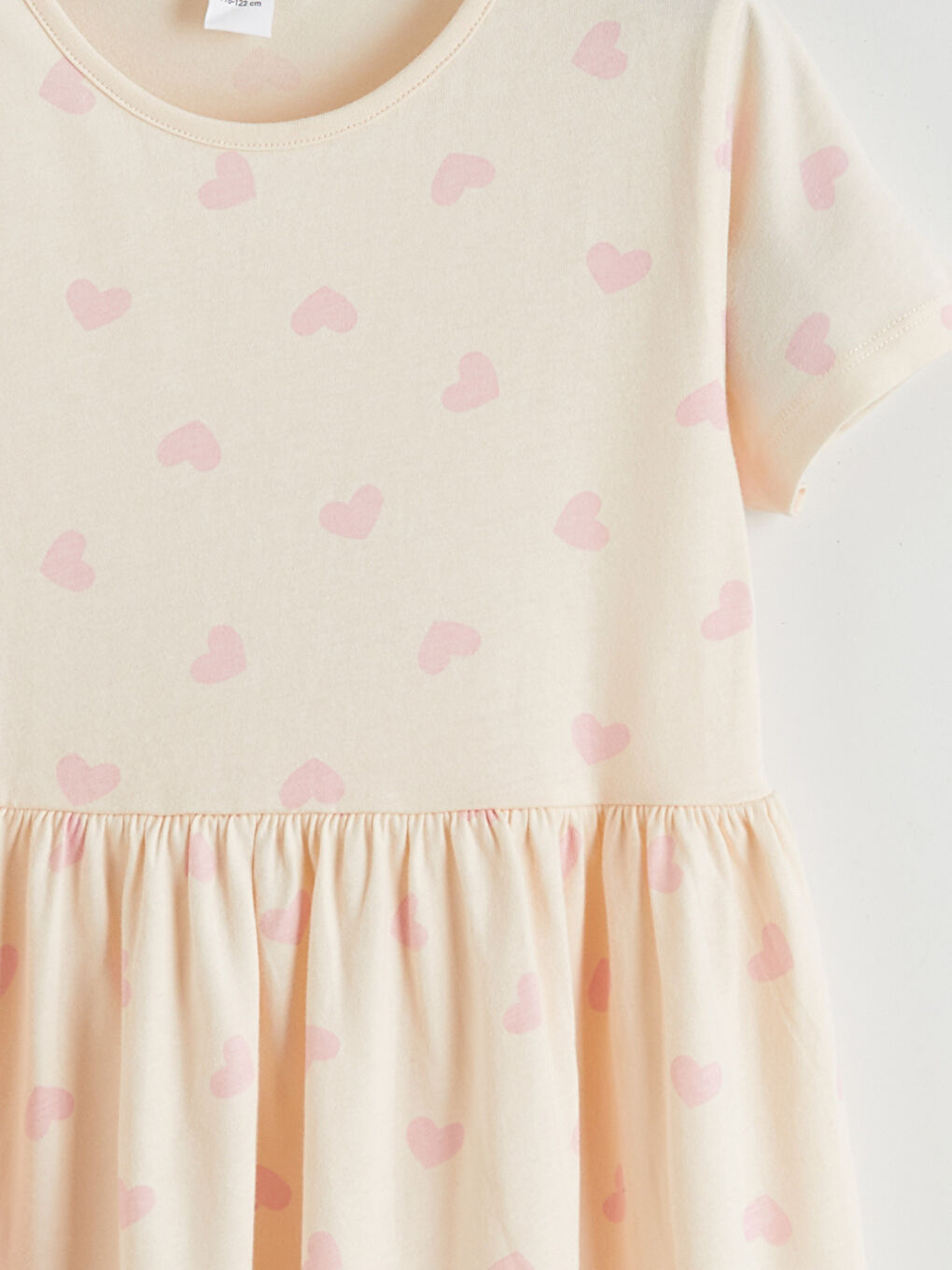 Kalp Baskılı Kız Çocuk Fırfırlı Elbise-2
