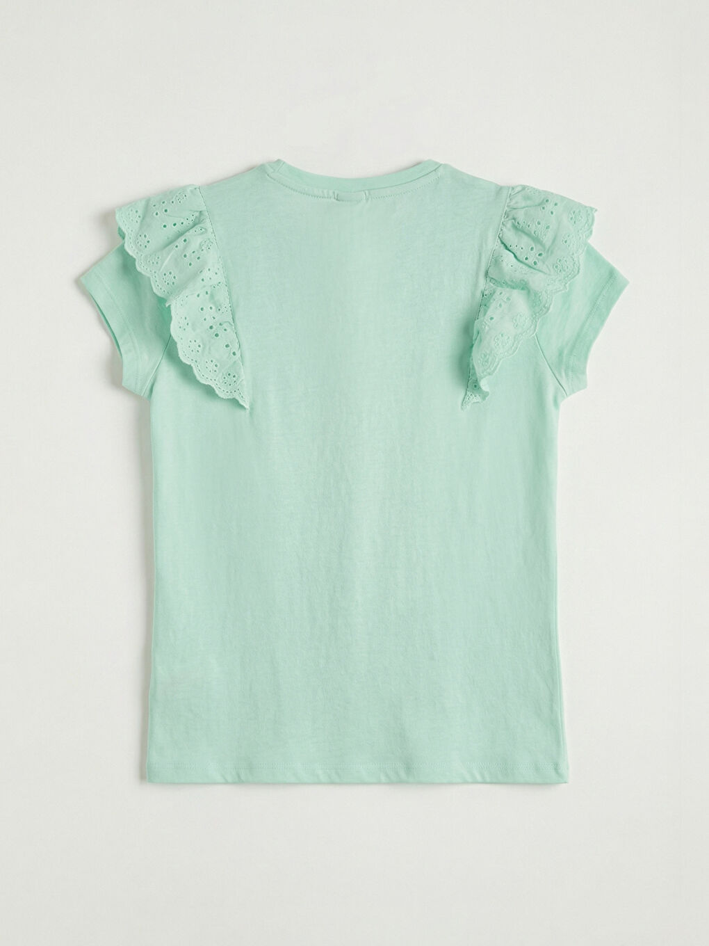 Dečija majica sa naborima i broderi anglaise detaljima-1