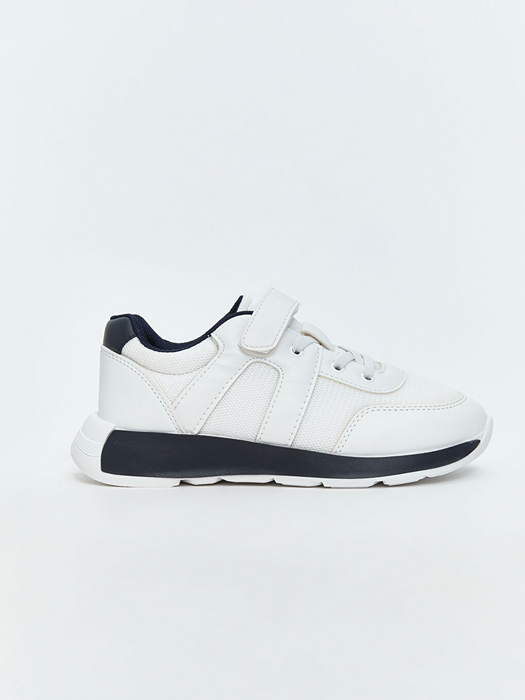 Beyaz Bağcık ve Cırt Cırtlı Erkek Çocuk Spor Ayakkabı-1