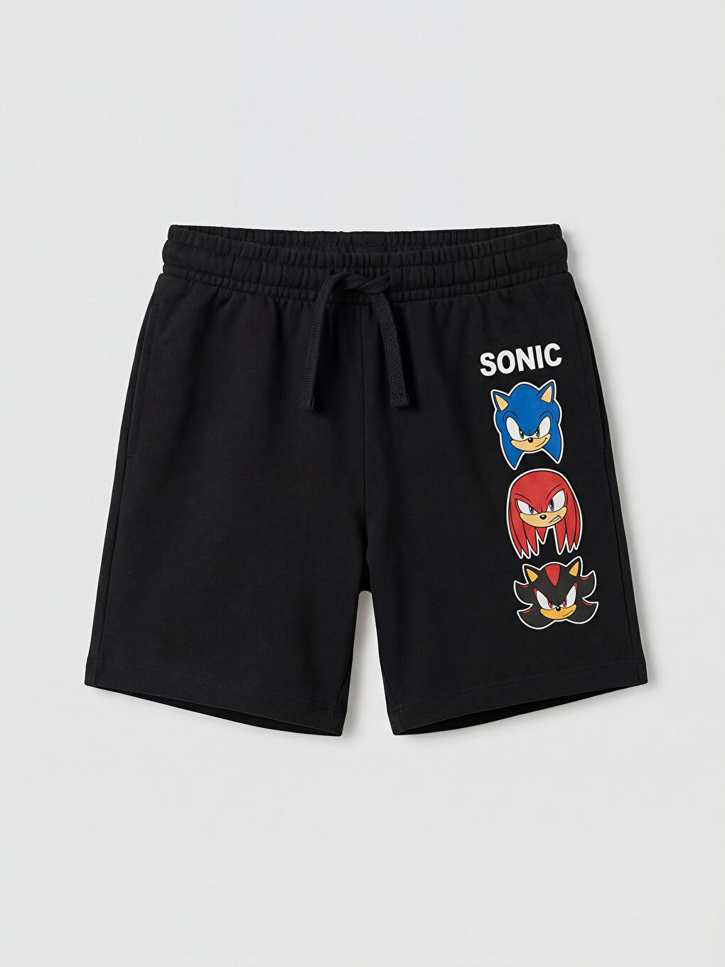 Siyah Sonic Baskılı Erkek Çocuk Şort