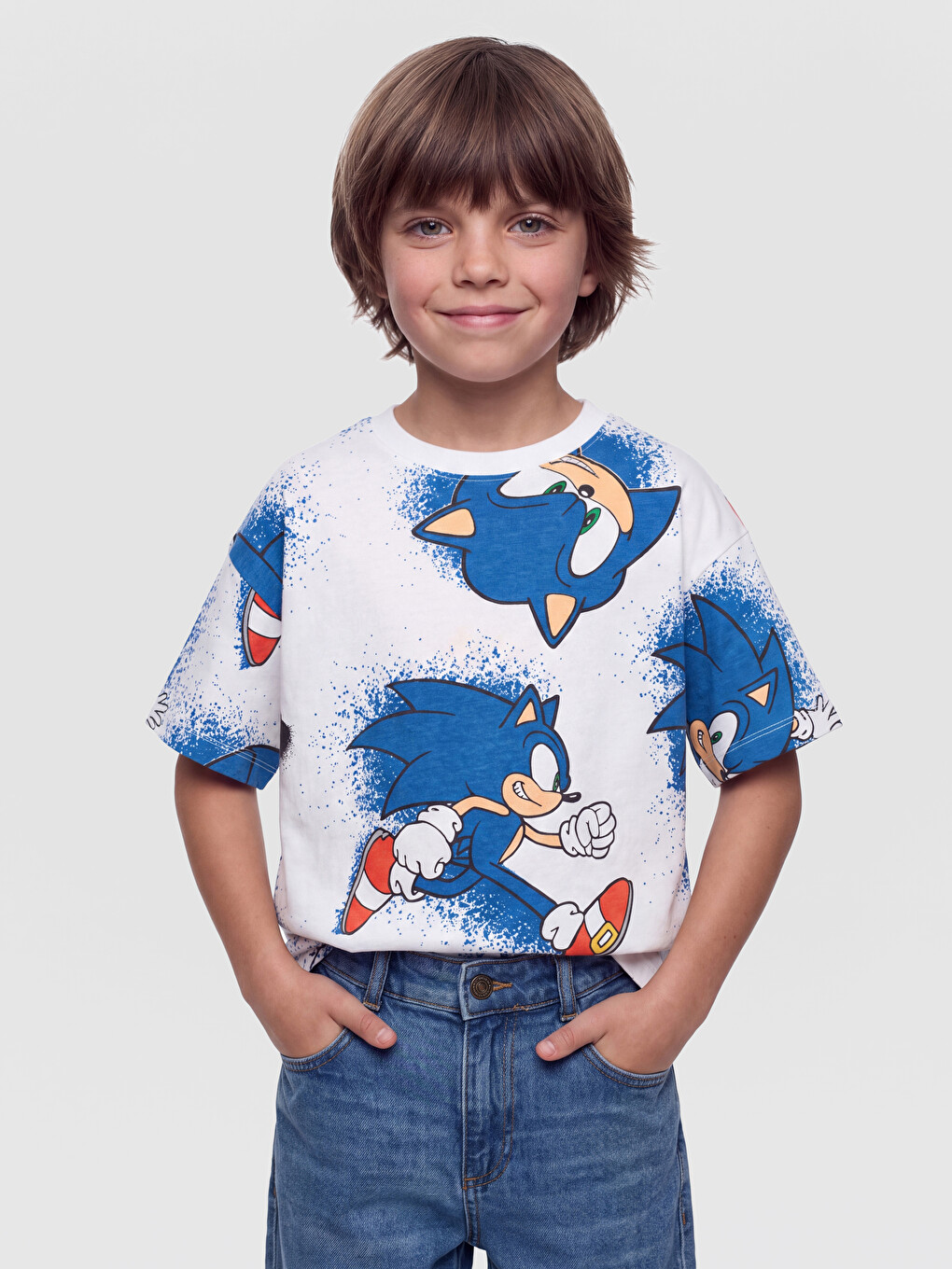 Crew Neck Sonic Licensed Boys' T-shirt