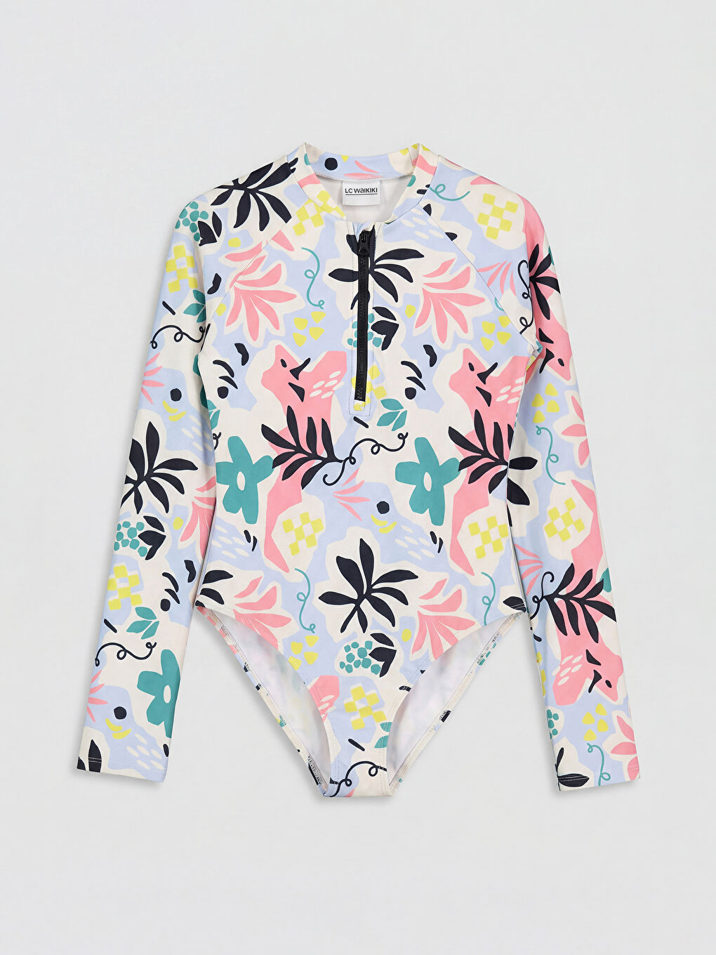 Печатный комплект купальника для девочек из 3 предметов-1