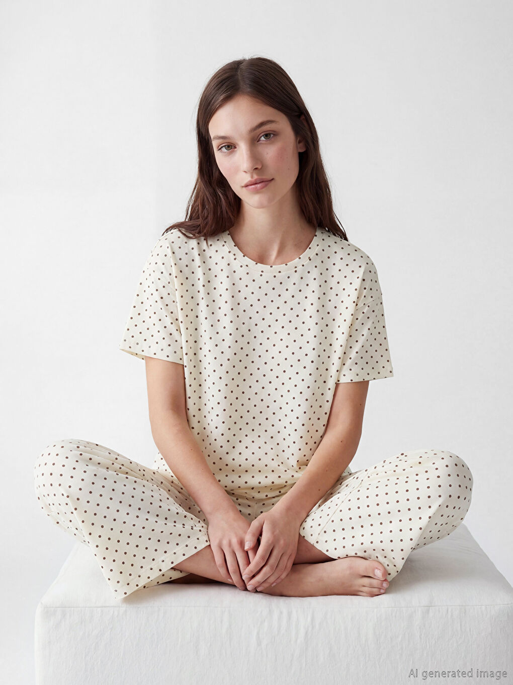 Polka Dot Women's Capri Pyjamas Set