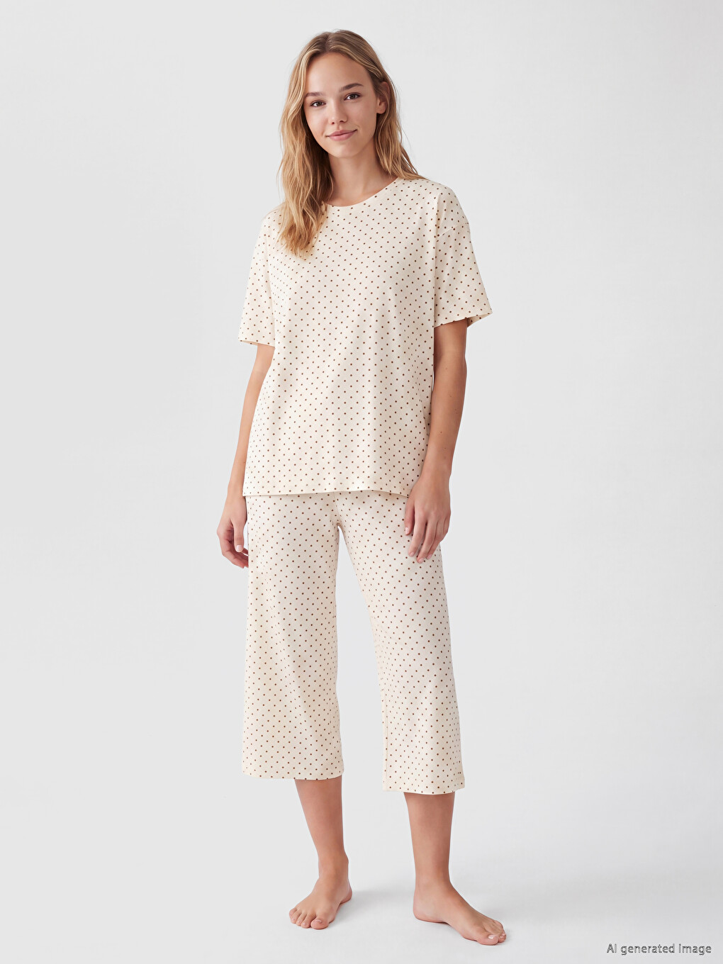 Polka Dot Women's Capri Pyjamas Set-1