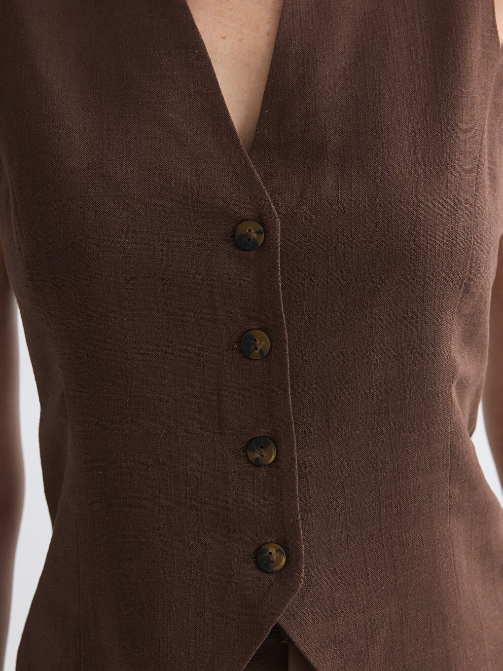 Woman BROWN Suit Waistcoat-2
