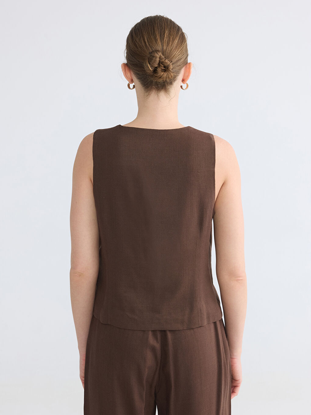 Woman BROWN Suit Waistcoat-3