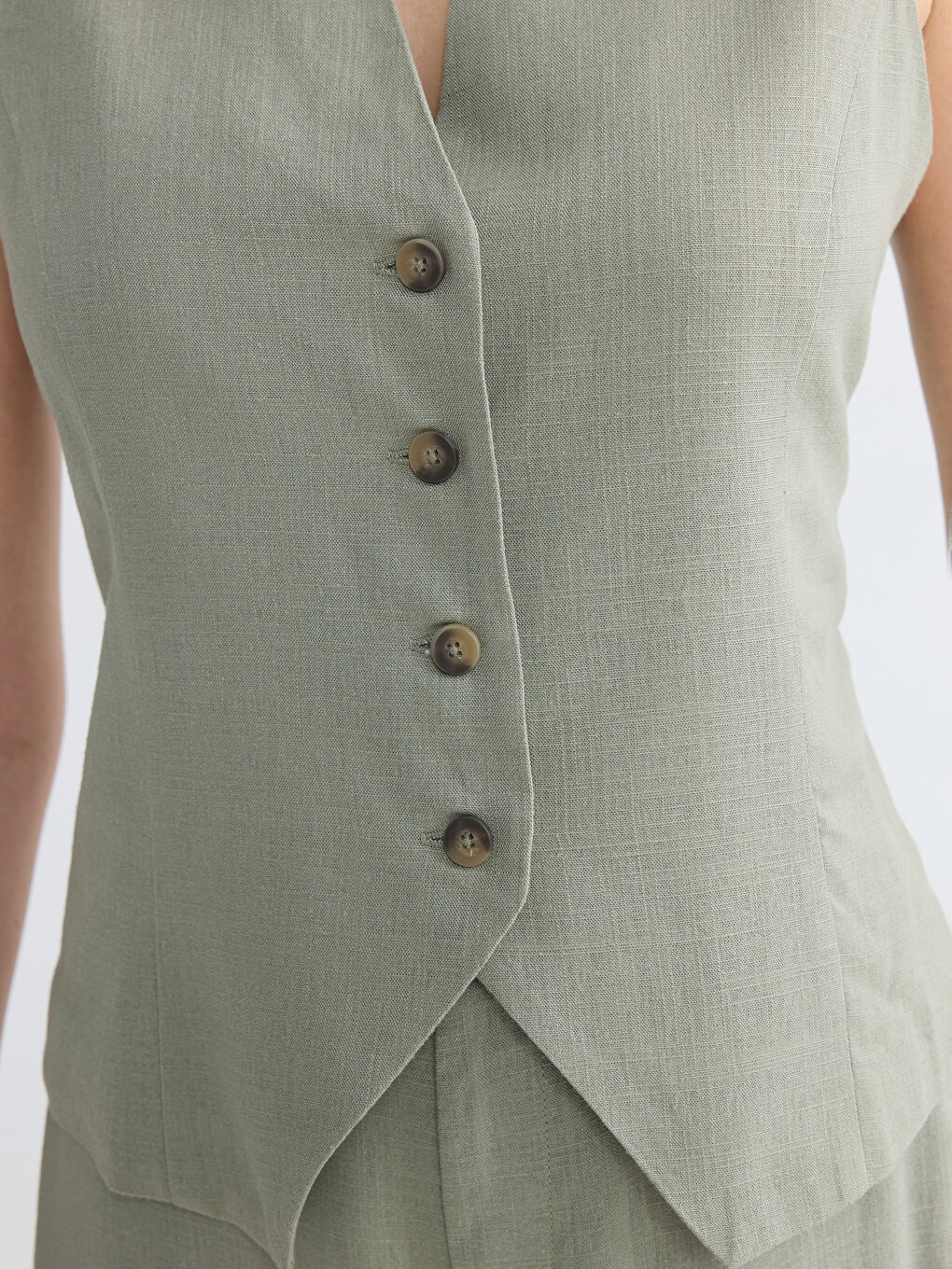 Woman KHAKI Suit Waistcoat-2