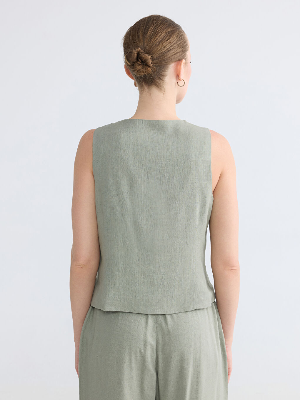 Woman KHAKI Suit Waistcoat-3