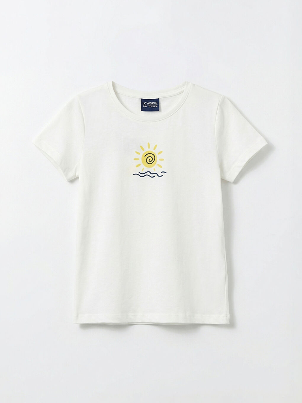 Beyaz Kısa Kollu Baskılı Kız Çocuk Tişört ve Şort-1