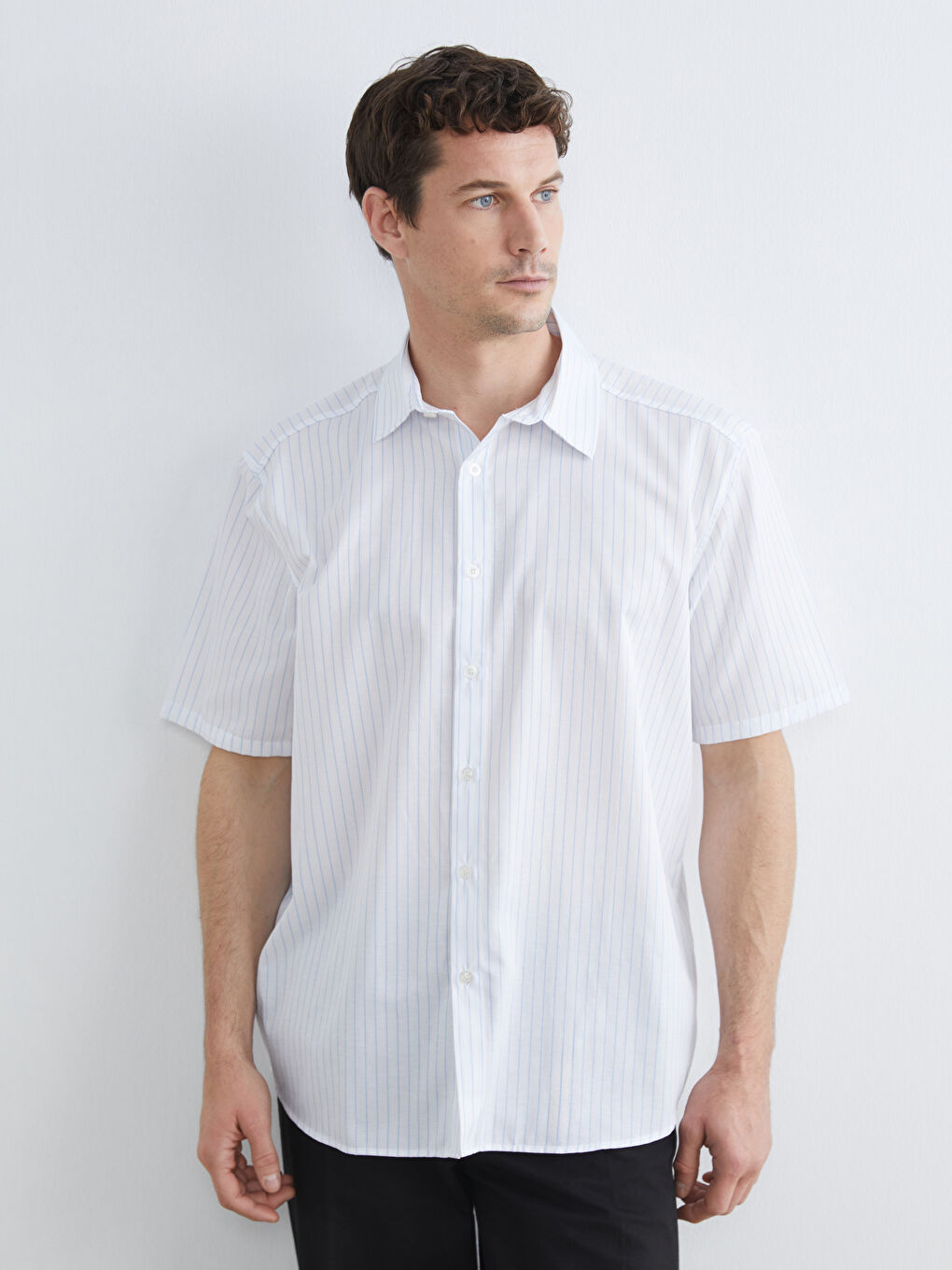 Mavi Regular Fit Çizgili Erkek Gömlek