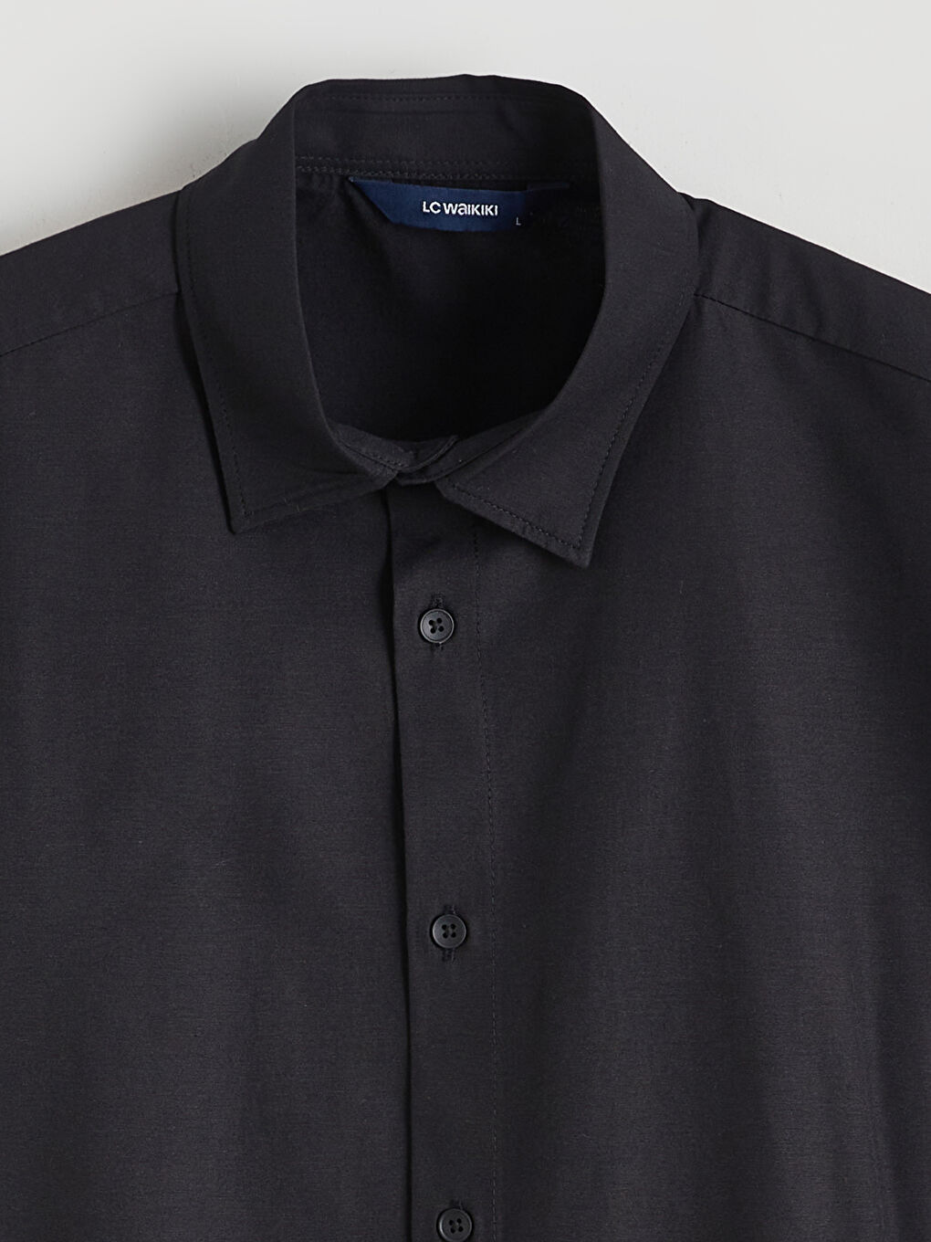 Siyah Regular Fit Poplin Erkek Gömlek-5