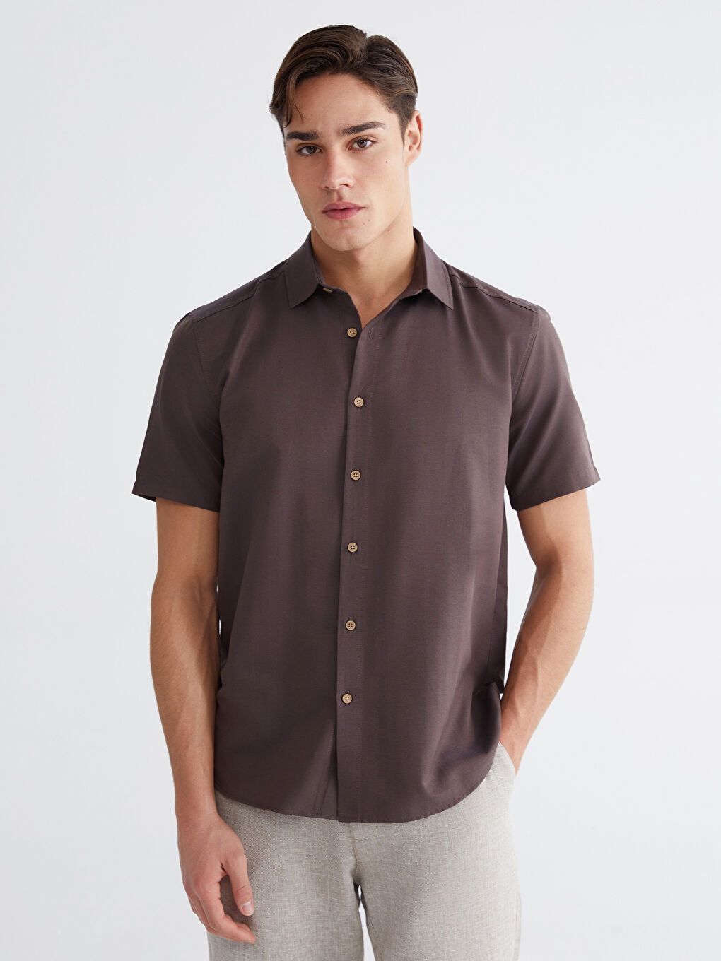 Antrasit Regular Fit Oxford Erkek Gömlek