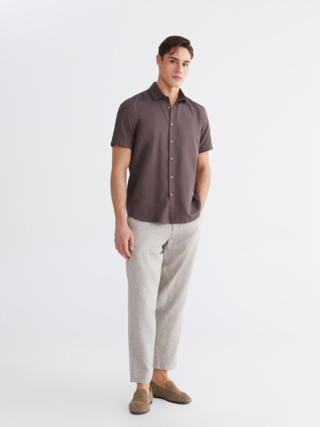 Antrasit Regular Fit Oxford Erkek Gömlek-1