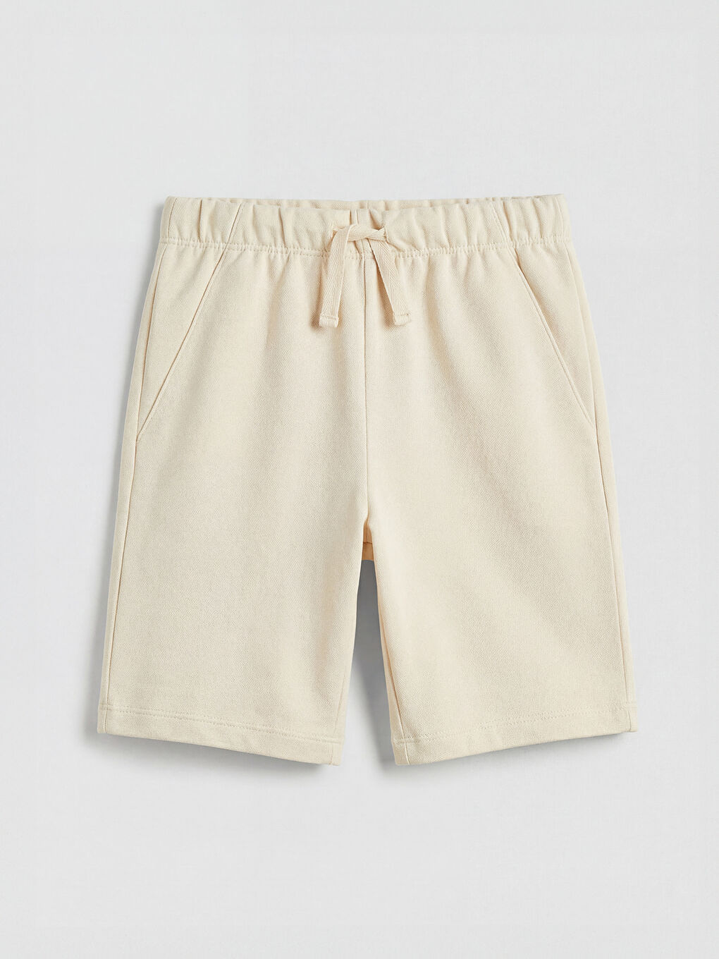 Bej Beli Bağlamalı Erkek Çocuk Şort 2'li-1