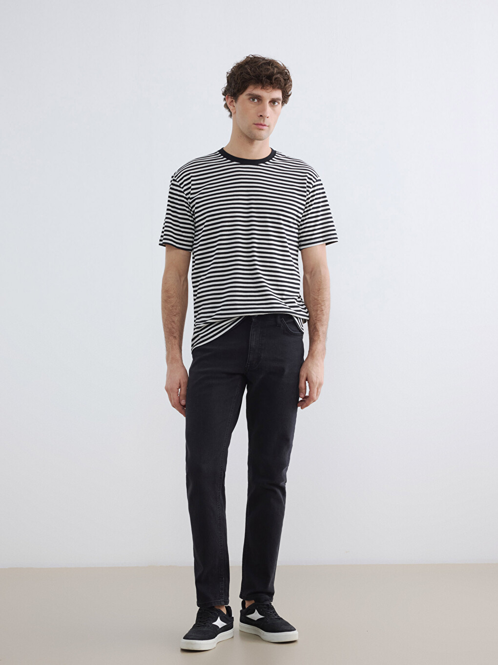 Crew Neck Striped Men's T-Shirt-1