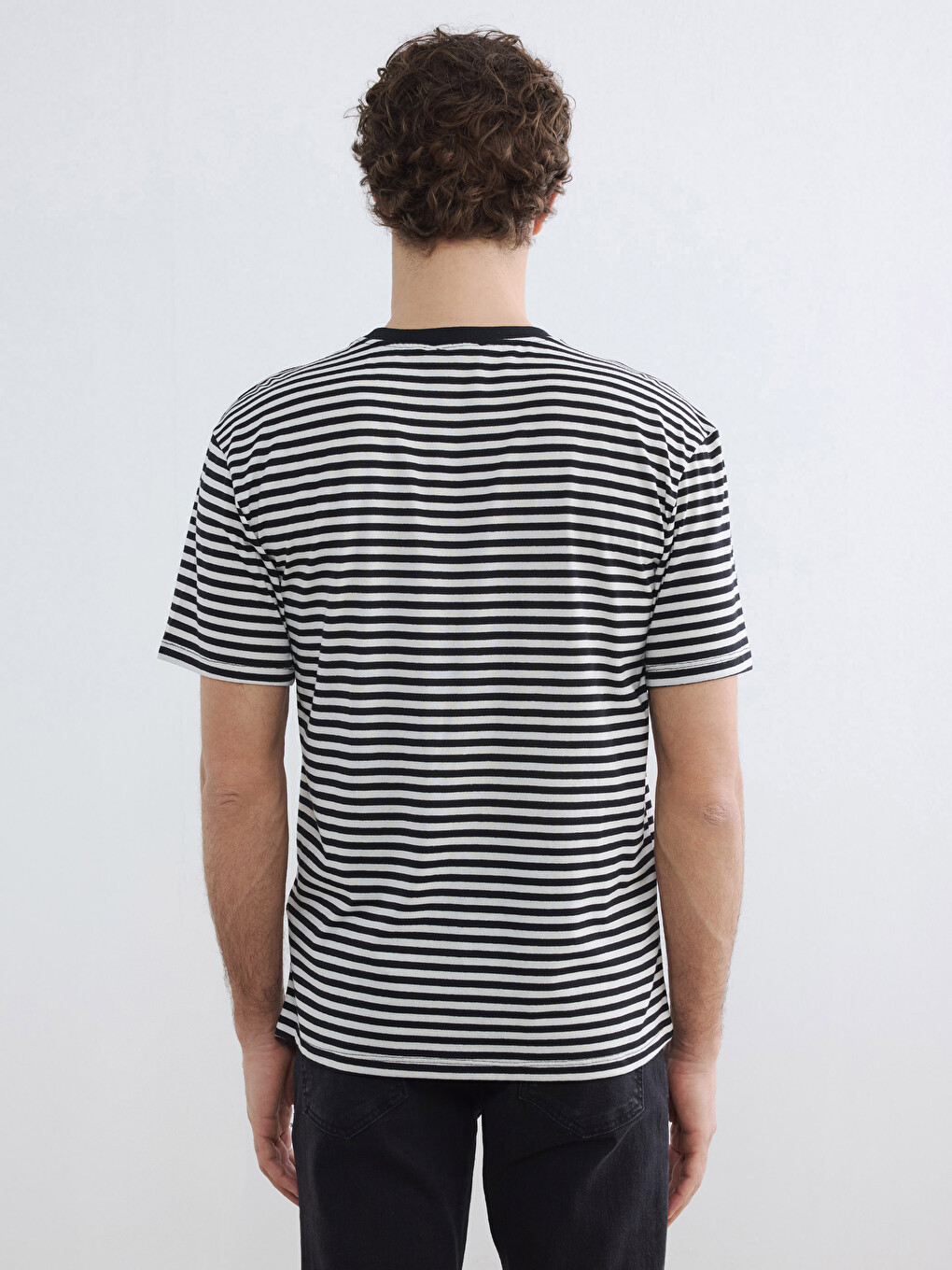 Crew Neck Striped Men's T-Shirt-3
