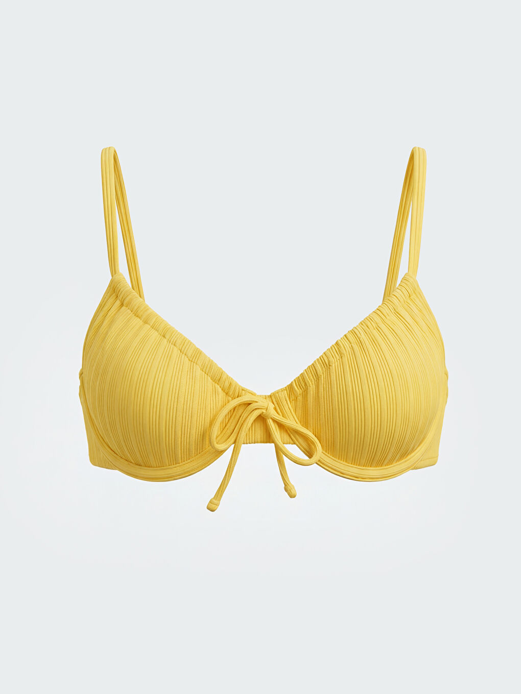 Sarı Balenli Çıkarılabilir Pedli Kadın Bikini Üst