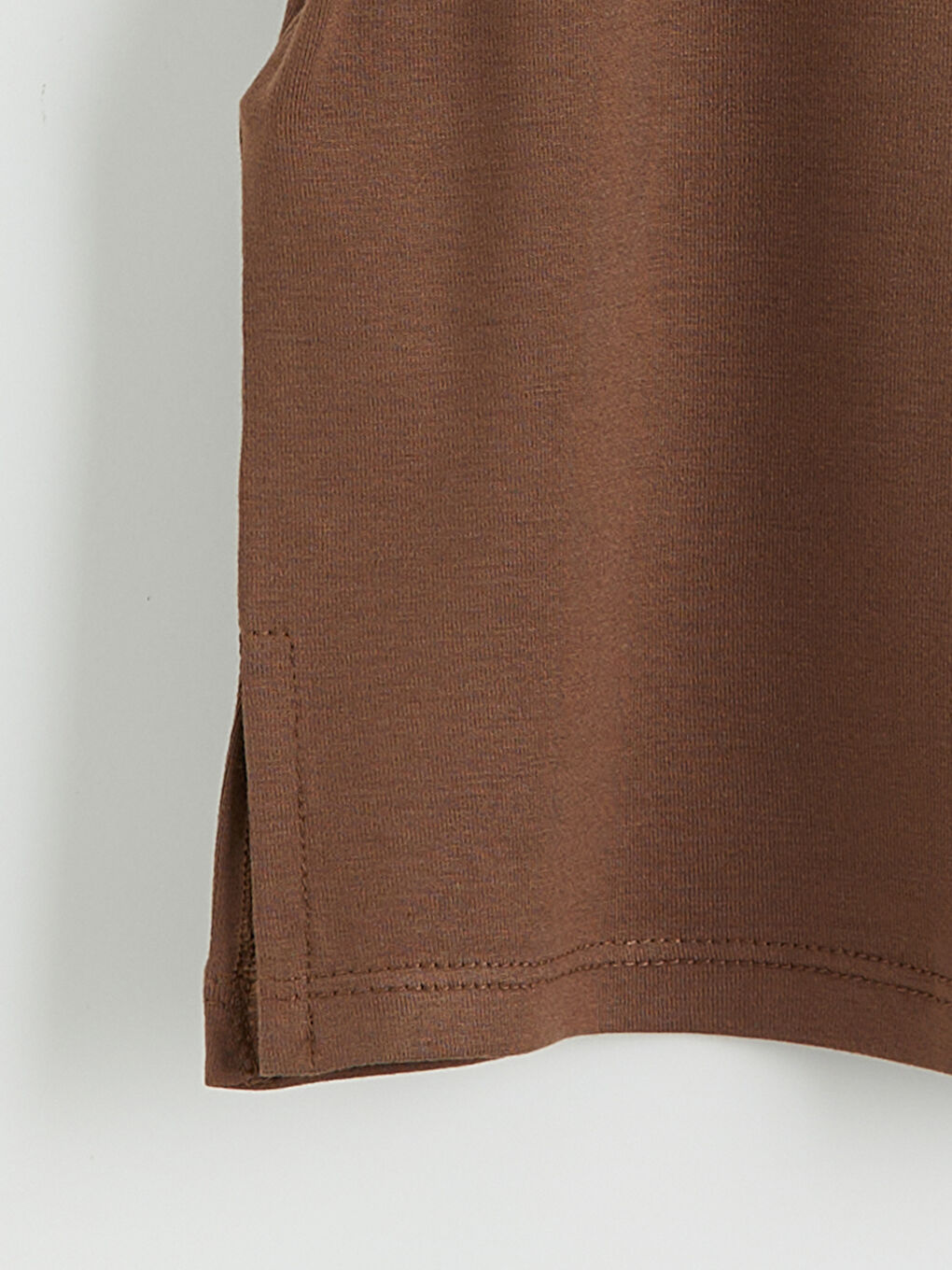 Kahverengi Bisiklet Yaka Kadın Pijama Üstü-2