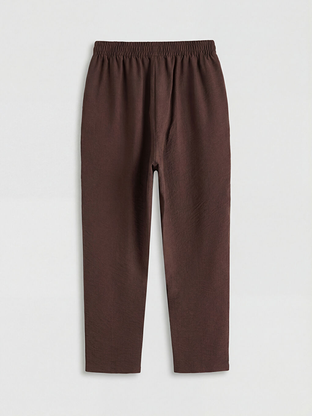 Kahverengi Beli Lastikli Havuç Kesim Kadın Pantolon-1