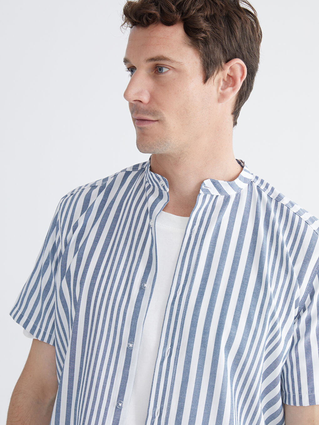 İndigo Regular Fit Çizgili Erkek Gömlek-2