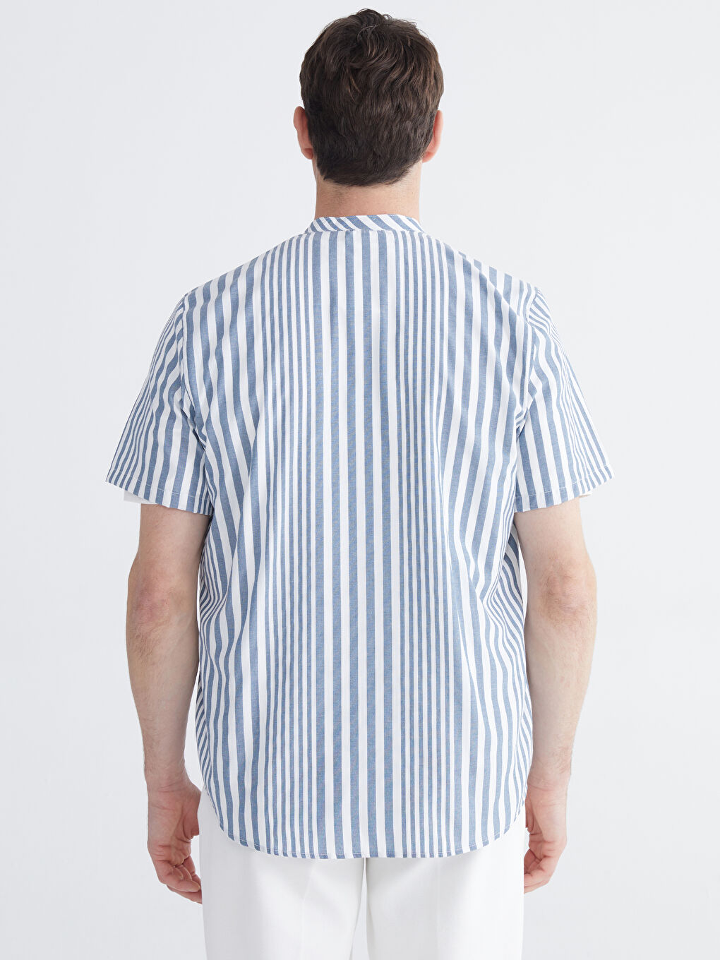 İndigo Regular Fit Çizgili Erkek Gömlek-3
