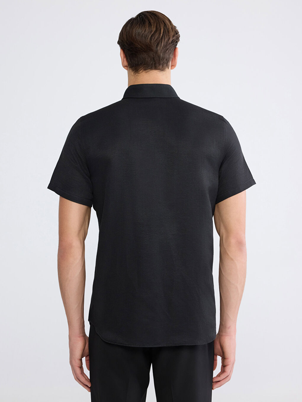 Siyah Regular Fit Erkek Gömlek-3