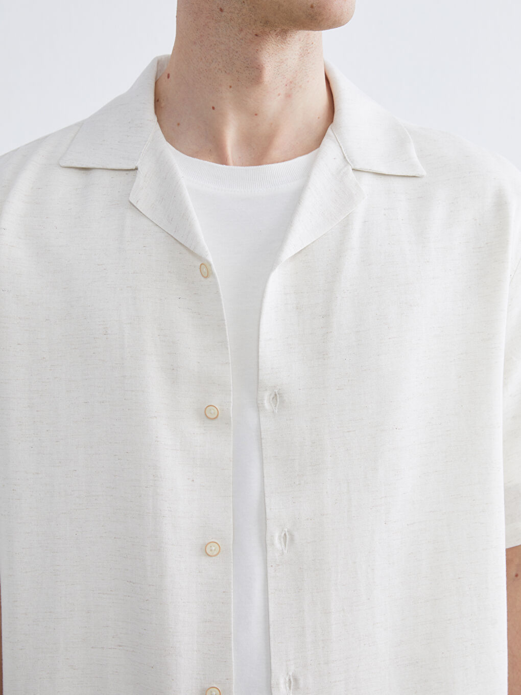 Bej Regular Fit Poplin Erkek Gömlek-2