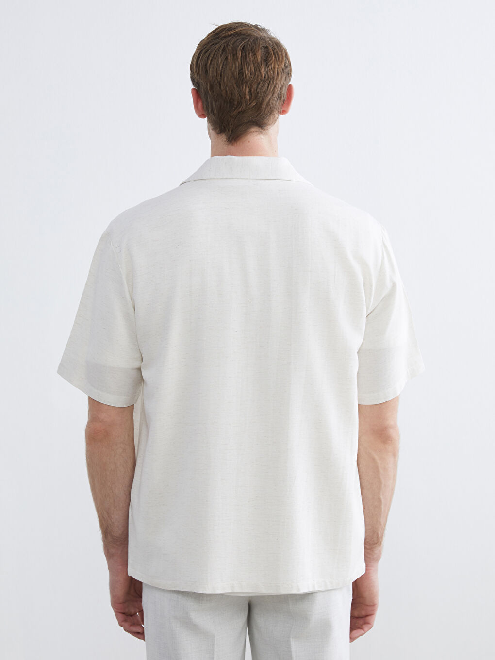 Bej Regular Fit Poplin Erkek Gömlek-3