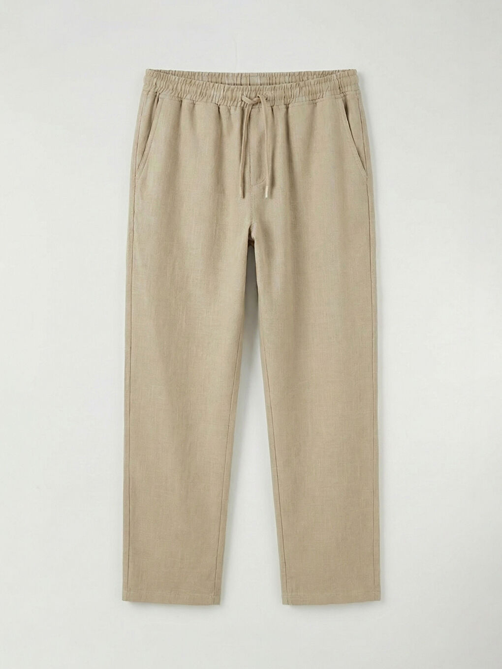 Bej Standart Kalıp Gabardin Erkek Pantolon-4