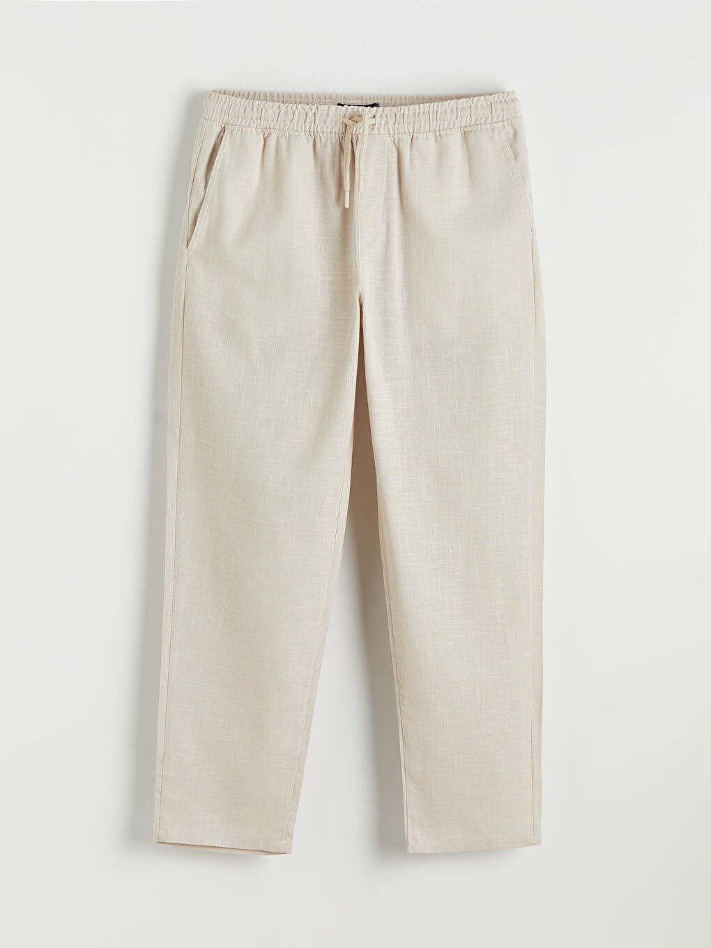 Ekru Standart Kalıp Gabardin Erkek Pantolon-4