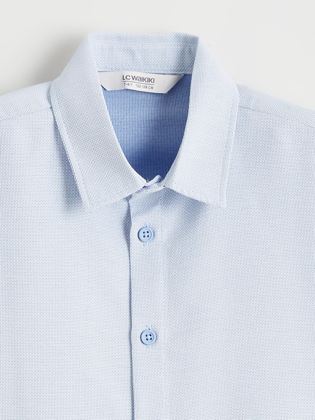 Mavi Dokulu Kısa Kollu Erkek Çocuk Gömlek-1