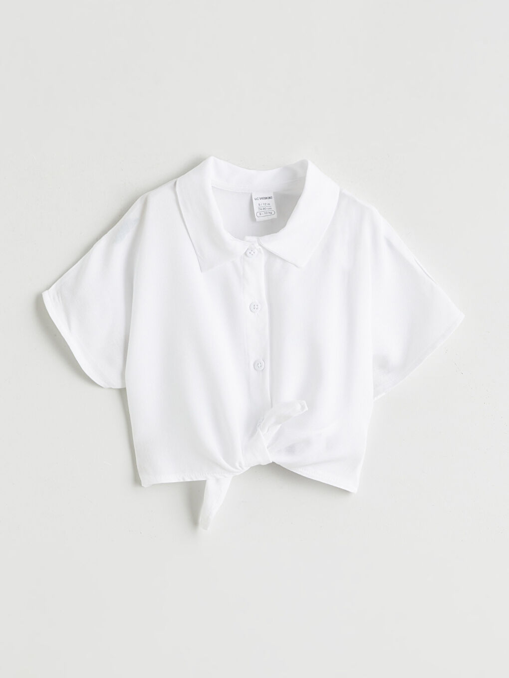 Beyaz Bağlamalı Kız Çocuk Gömlek