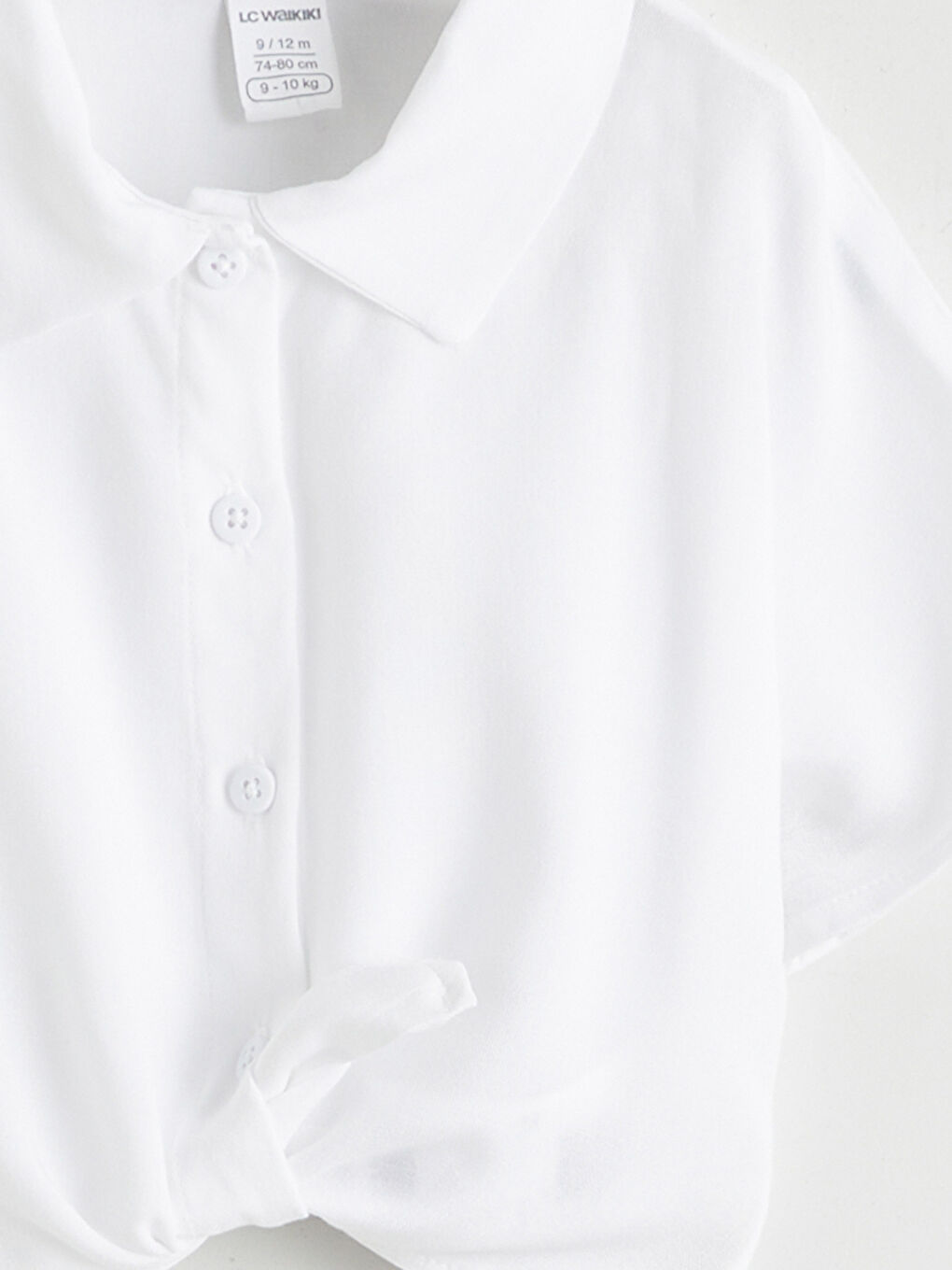 Beyaz Bağlamalı Kız Çocuk Gömlek-2