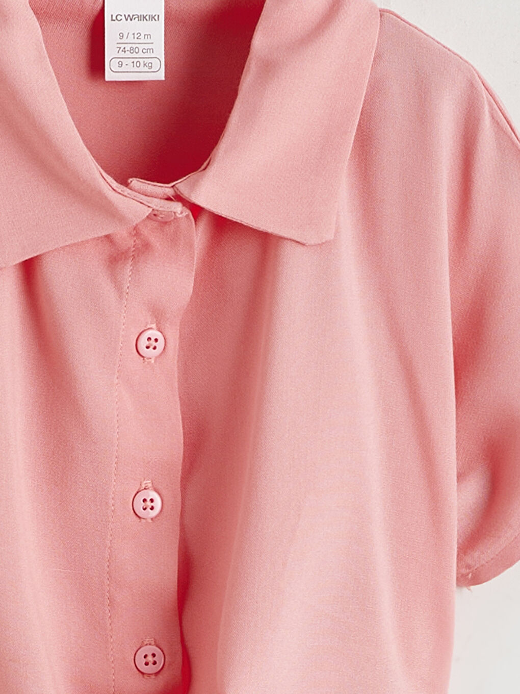 Pembe Bağlamalı Kız Çocuk Gömlek-2