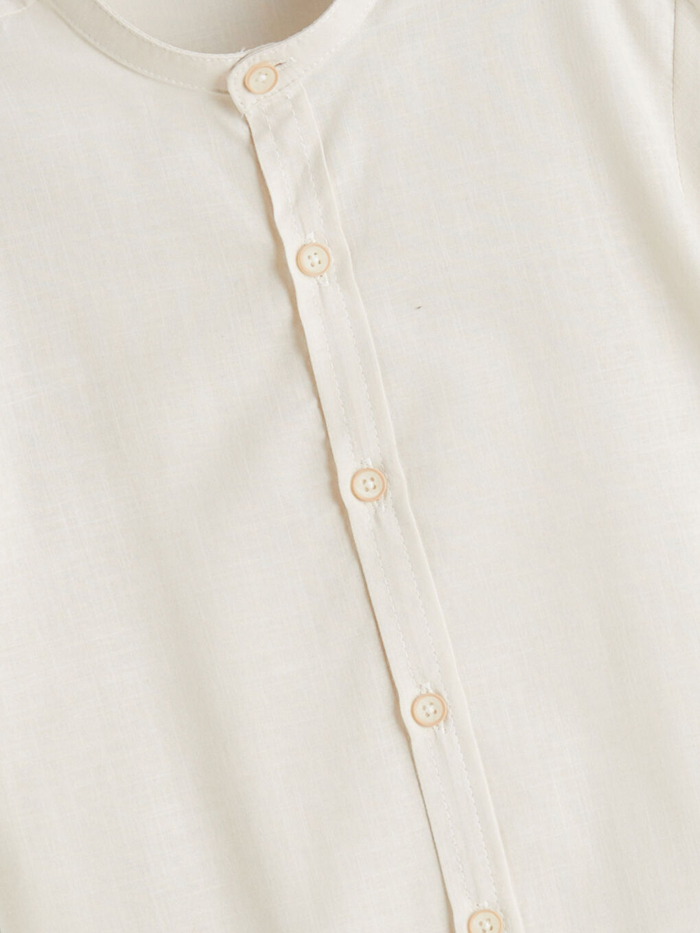 Bej Hakim Yaka Kısa Kollu Erkek Çocuk Gömlek-1