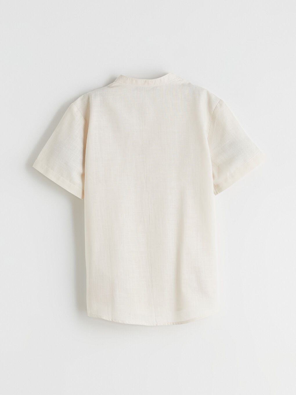 Bej Hakim Yaka Kısa Kollu Erkek Çocuk Gömlek-2