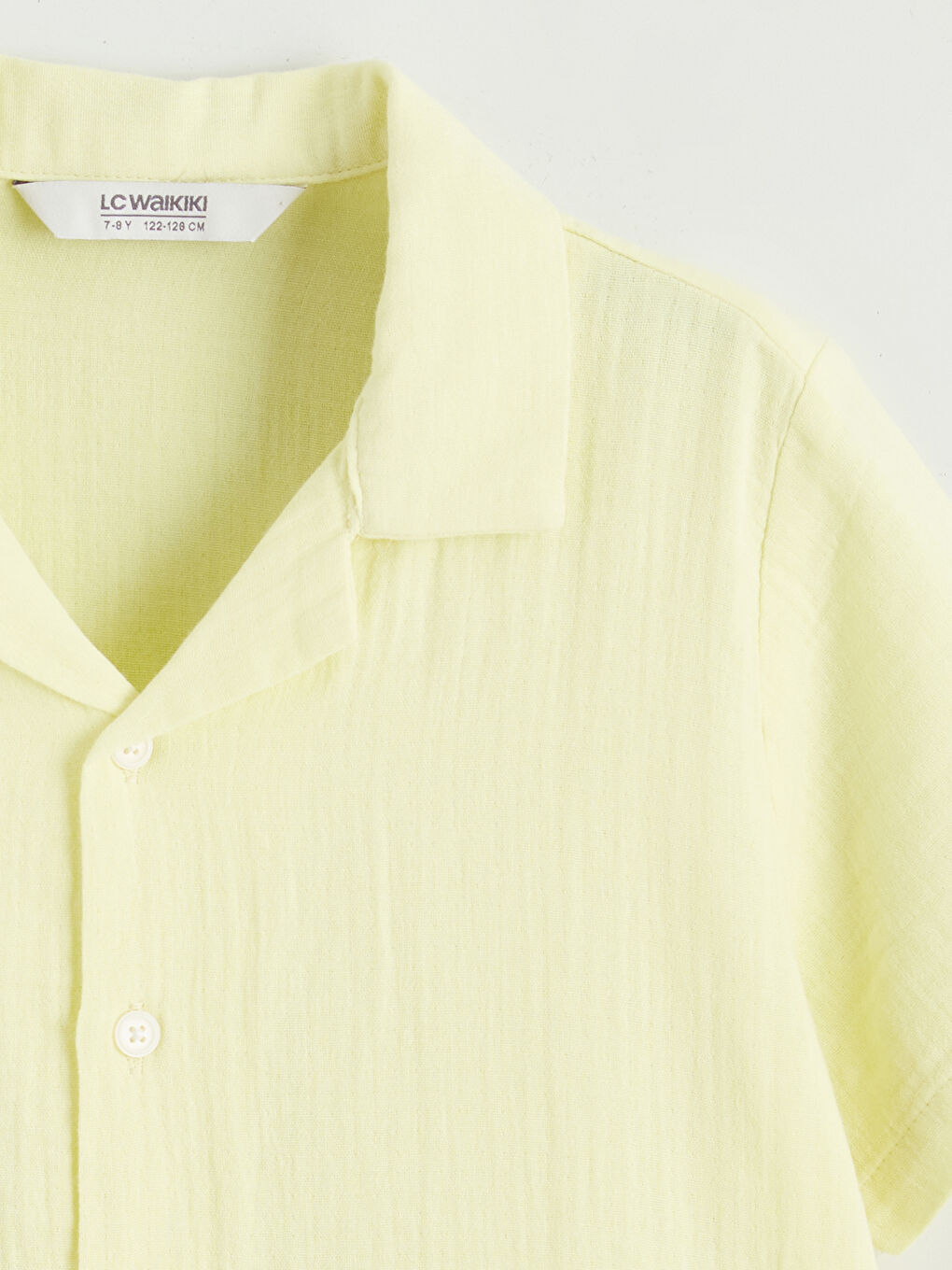 Sarı Kısa Kollu Erkek Çocuk Gömlek-1