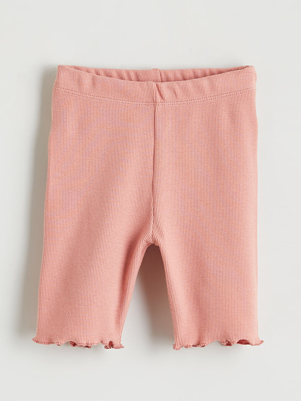 Pembe Beli Lastikli Fitilli Kız Çocuk Şort Tayt