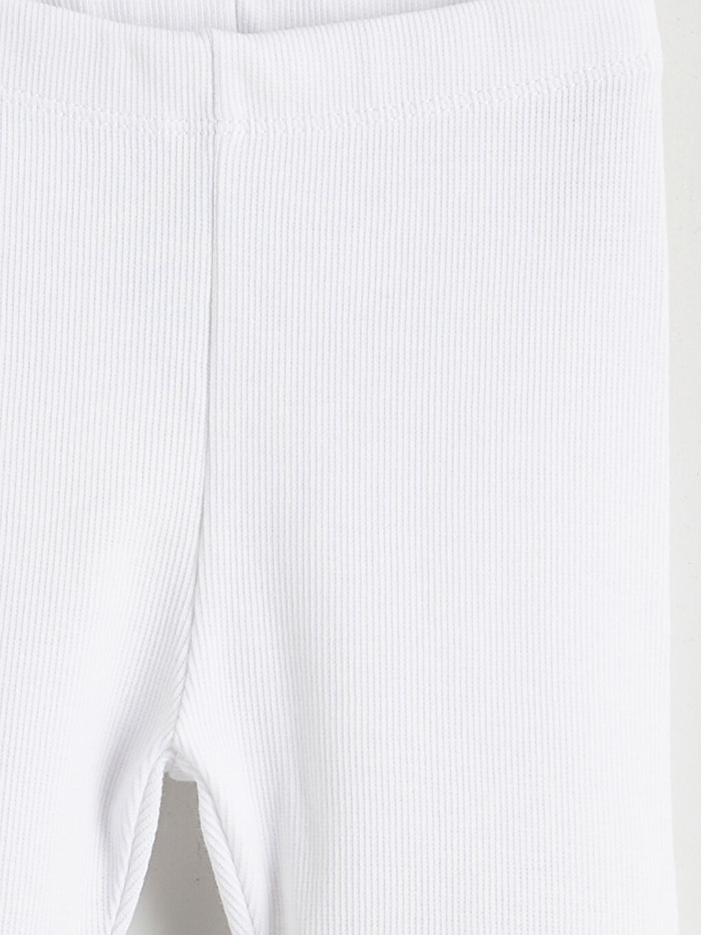 Beyaz Beli Lastikli Fitilli Kız Çocuk Şort Tayt-2