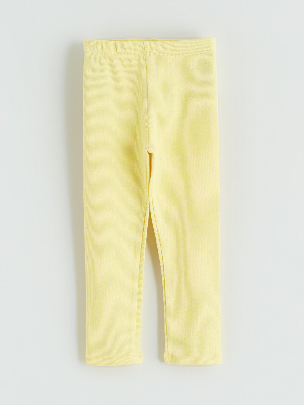 Sarı Beli Lastikli Fitilli Kız Çocuk Tayt