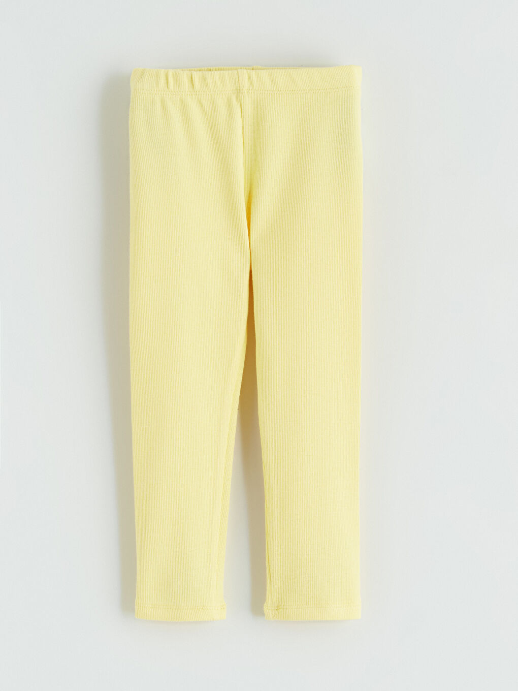 Sarı Beli Lastikli Fitilli Kız Çocuk Tayt-2