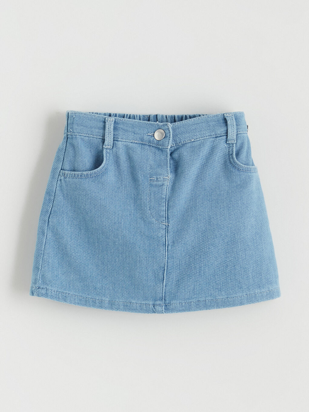 İndigo Beli Ayarlanabilir Lastikli Kız Çocuk Jean Etek