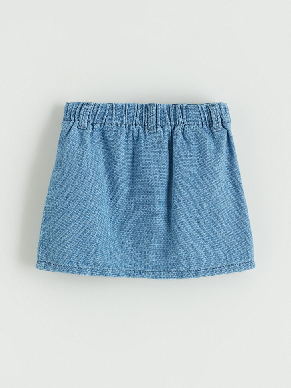 İndigo Beli Lastikli Kız Çocuk Jean Etek-3