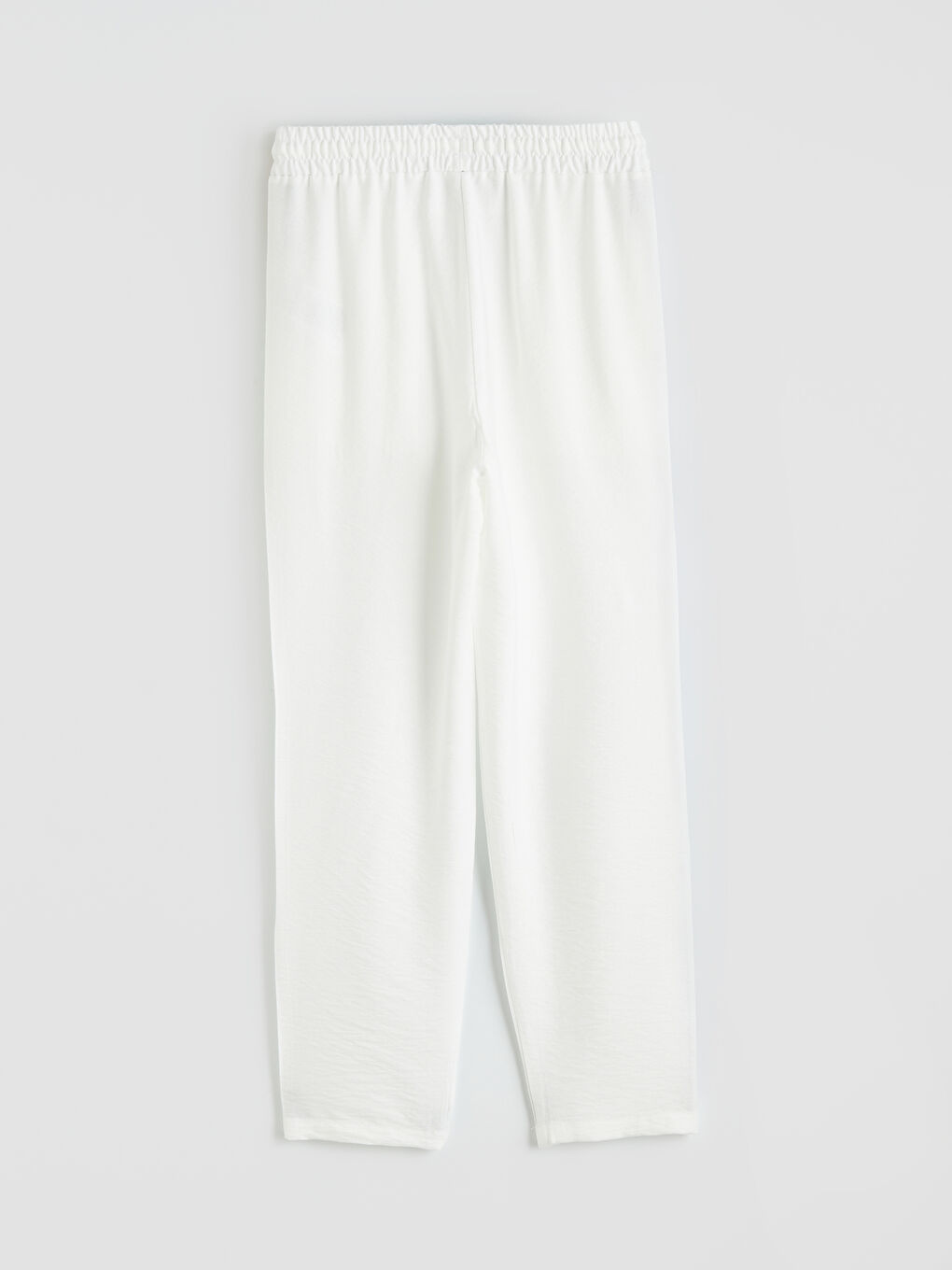 Ekru Beli Lastikli Havuç Kesim Kadın Pantolon-1