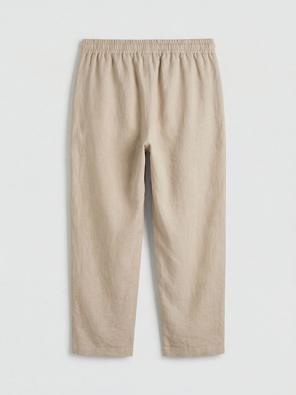 Bej Beli Lastikli Havuç Kesim Kadın Pantolon-1